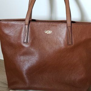 Ugg brown leather tote with Sherpa insert
